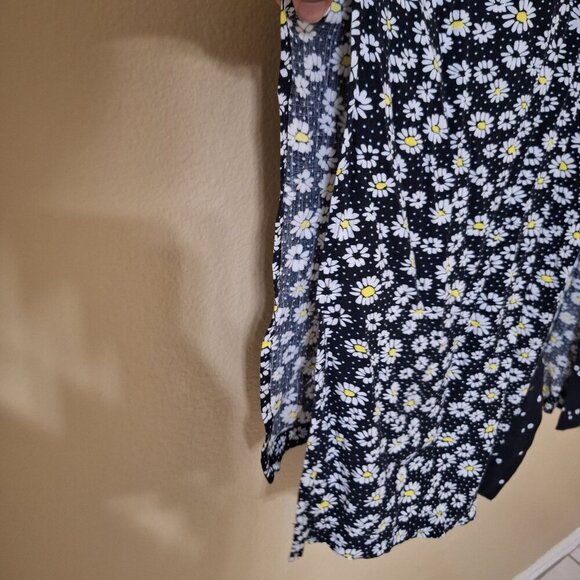 Daisy Print Long Kimono Cardigan‎ Duster Boho Hippie Beachy OS - Picture 7 of 8